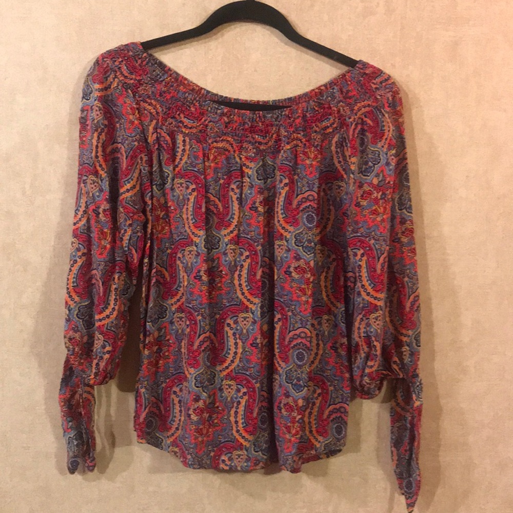 Multi color top.